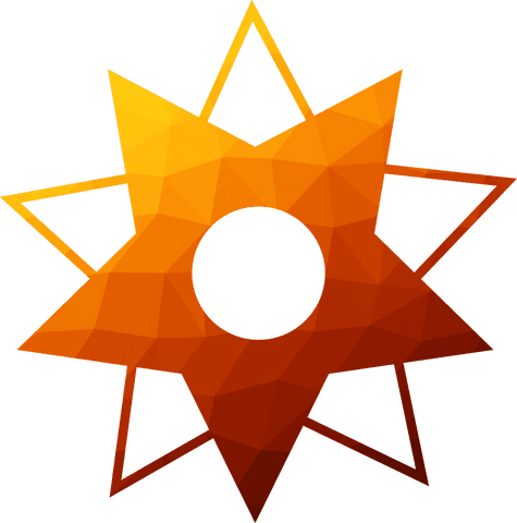 Mosaic star illustration with transparent background