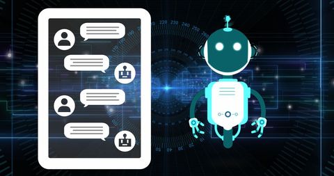 AI Chatbot Communication with Digital Interface - Download Free Stock Images Pikwizard.com