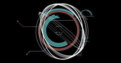 Futuristic Interface with Concentric Circles on Digital Canvas