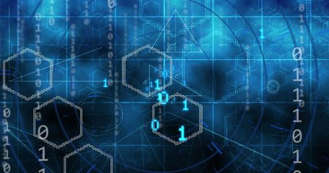 Futuristic Binary Code with Digital Interface Background - Download Free Stock Images Pikwizard.com
