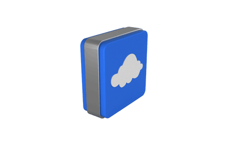 Blue Cube Cloud Symbol on Transparent Background Illustration - Download Free Stock Videos Pikwizard.com