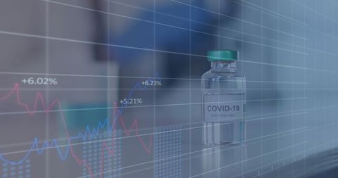 COVID-19 Vaccine and Data Graphs Illustration