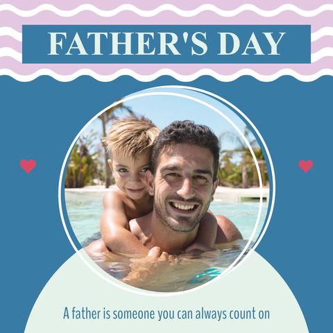 Father and Son Enjoying Swimming on Father's Day