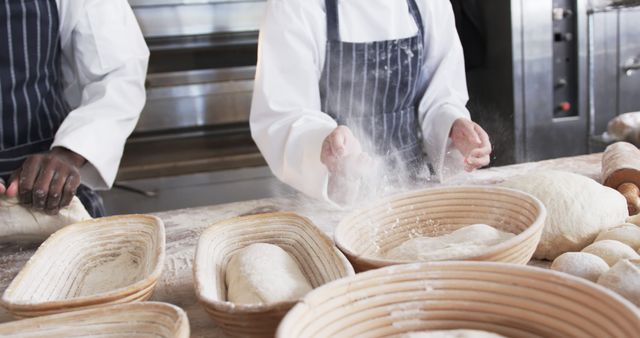 Bakers Kneading Dough in Artisan Bakery Kitchen - Download Free Stock Images Pikwizard.com