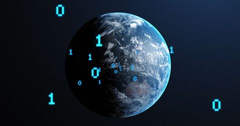Digital Transformation on a Global Scale Featuring Binary Code - Download Free Stock Images Pikwizard.com