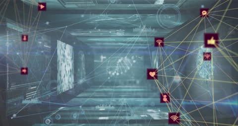 Digital Networking with Medical Data Background Animation