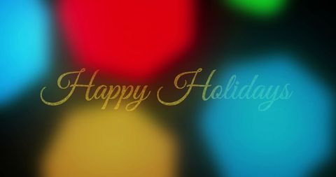 Happy Holidays Over Colorful Festive Bokeh Background