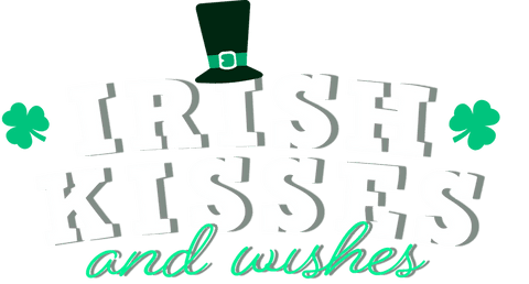 Irish Kisses Wishes Festive Transparent Design with Shamrocks