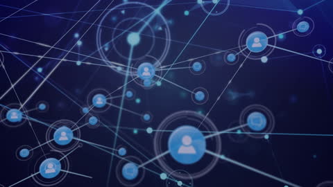 Abstract Digital Network Connection with People Icons