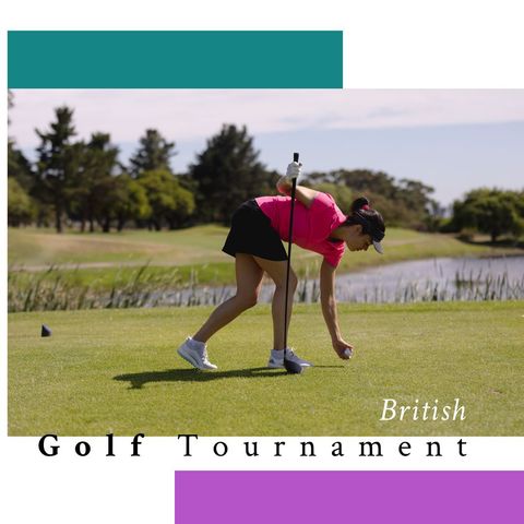 female golfer preparing for shot at tournament course - Download Free Stock Templates Pikwizard.com