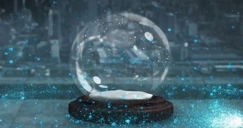 Festive Snow Globe with Shooting Star by Cityscape