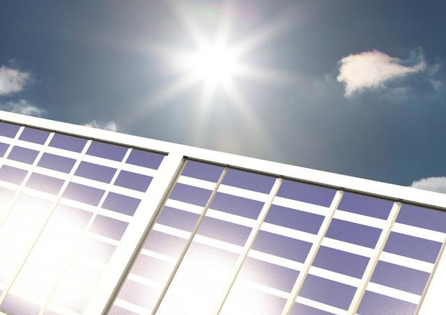 Solar Energy Panel Shining Under Bright Sunlight Against Blue Sky - Download Free Stock Photos Pikwizard.com