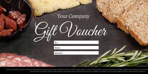 gourmet gift voucher for cheese and cured meats lover - Download Free Stock Templates Pikwizard.com