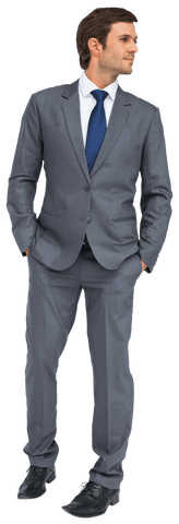 Stylish Businessman in Formal Suit on Transparent Background