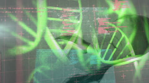 Digital Infographic DNA Helix Overlay on Sleep