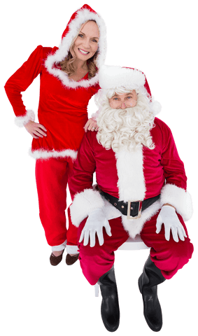 Smiling Santa Claus and Mrs Claus on Transparent Background - Download Free Stock Videos Pikwizard.com