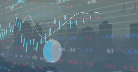 Financial Growth and Data Overlay on Urban Skyline - Download Free Stock Images Pikwizard.com