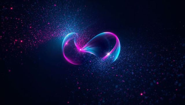 Futuristic Neon Light Trails in Dark Digital Space