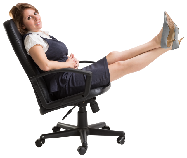 Transparent Background Relaxed Businesswoman Sitting Chair Smiling - Download Free Stock Videos Pikwizard.com