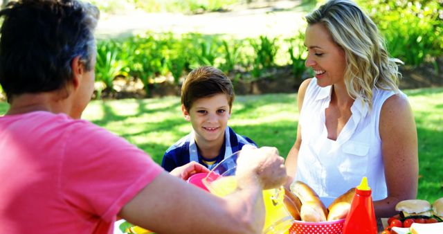 Family Enjoying Outdoor Picnic with Fresh Lemonade - Download Free Stock Images Pikwizard.com