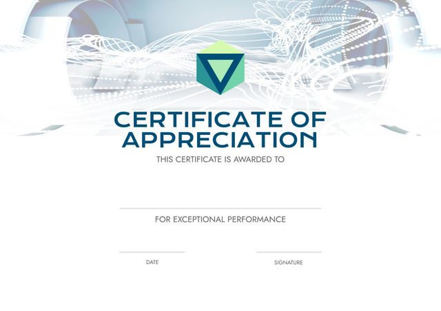 Certificate of Appreciation Template with Abstract Network Design - Download Free Stock Templates Pikwizard.com