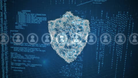 Digital Cybersecurity Concept with Network Shield and Data Protections