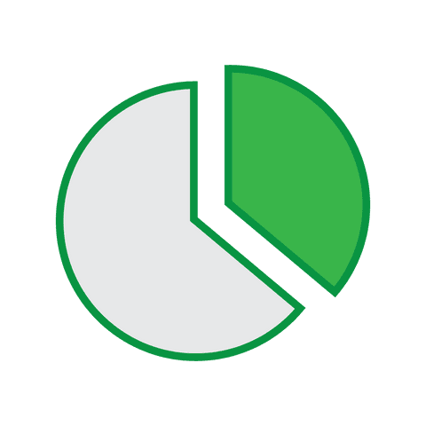 green pie chart slice on transparent background - Download Free Stock Videos Pikwizard.com