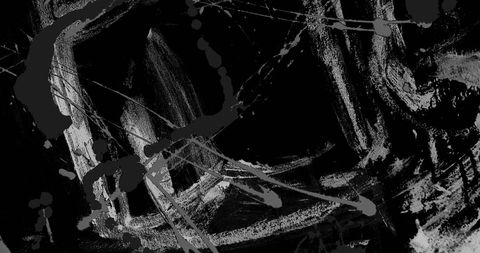 Artistic abstract composition featuring dynamic shapes against a black background, creating an engaging texture. Design concept is ideal for modern artwork, digital backgrounds, and adding an artistic touch to creative projects. Suitable for print materials or multimedia presentations requiring a bold and striking visual.
