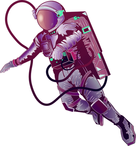 Astronaut floating transparent background vector art