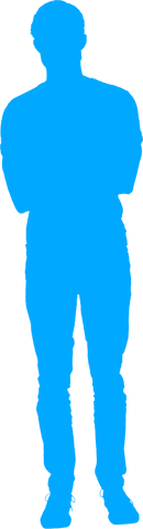 Full length silhouette of man transparent reveal concept