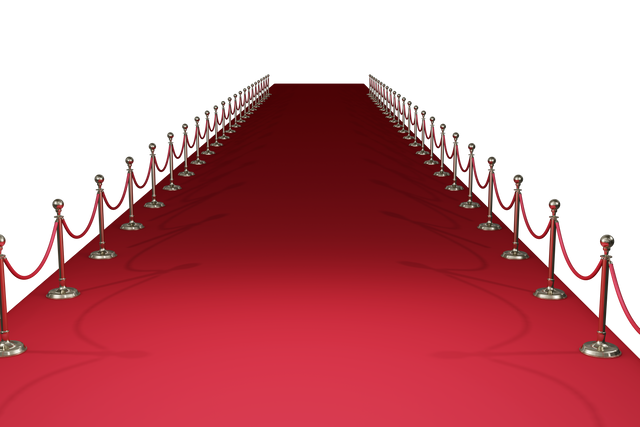 Transparent glamorous red carpet with velvet ropes and stanchions - Download Free Stock Videos Pikwizard.com