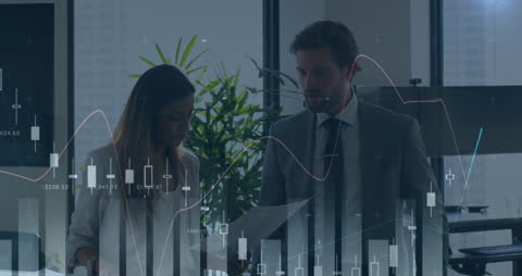 Diverse Business Team Analyzing Financial Data Visualization