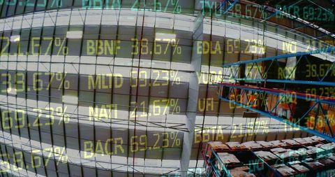 Global Shipping and Stock Market Economy Concept