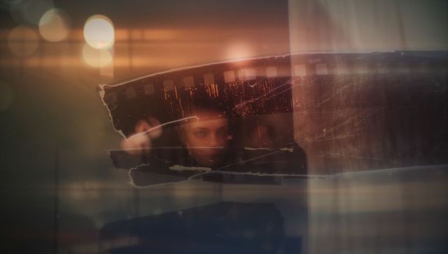 Moody artistic integration of film strip reveal