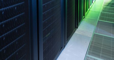 Modern Data Center with Blue and Green Server Lights - Download Free Stock Images Pikwizard.com