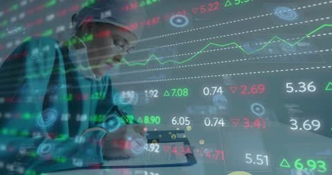 Surgeon Analyzing Medical Data with Futuristic Interface