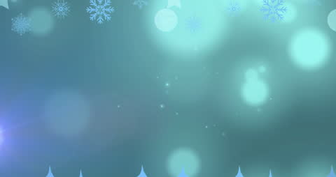 Digital Animation with Falling Snowflakes and Glowing Lights
