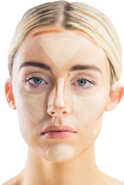 Studio Closeup of Woman with Contouring Makeup on Transparent Background - Download Free Stock Videos Pikwizard.com