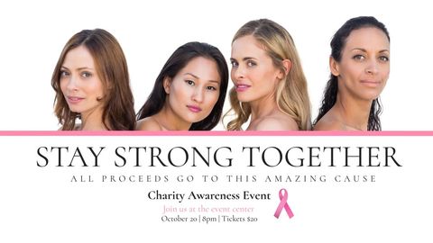 diverse women uniting for charity awareness event campaign - Download Free Stock Templates Pikwizard.com
