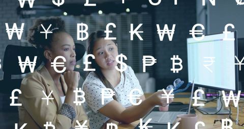 diverse businesswomen analyzing global currency data at office - Download Free Stock Images Pikwizard.com