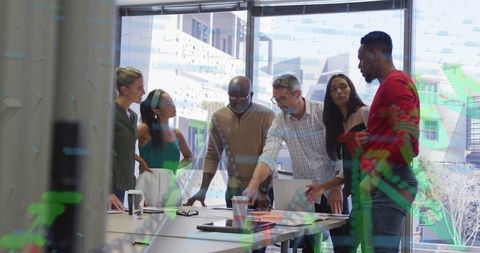 Diverse Team Collaborating Over Innovative Business Strategy