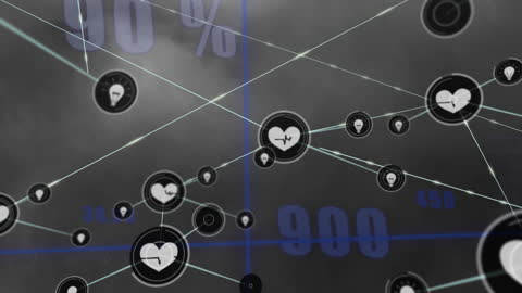Network Connections Overlaying Financial Data Visualization