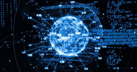 Digital Connections in Spinning Globe Illustration - Download Free Stock Images Pikwizard.com