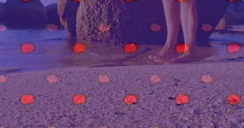 Bare Feet by Pebbled Shore with Rockstar Accents