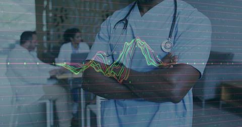 Healthcare Professional with Digital Graph Represents Medical Innovation