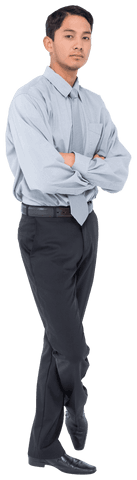 Transparent Image of Serious Biracial Businessman with Confident Pose