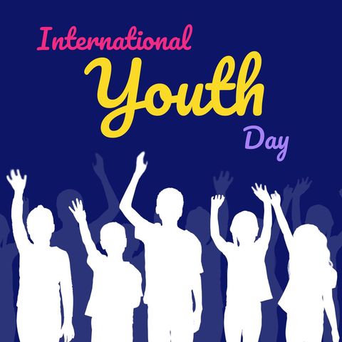 Celebrating International Youth Day with Raised Hands - Download Free Stock Templates Pikwizard.com