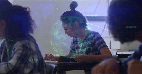 Teenagers Engaged in Study with Technology Infusion