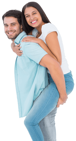 Happy Couple Piggybacking in Transparent Scene - Download Free Stock Videos Pikwizard.com