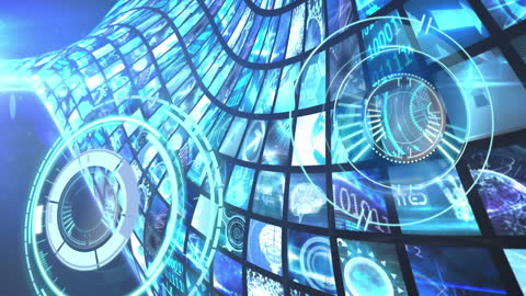 Futuristic Digital Interface with Interactive Data